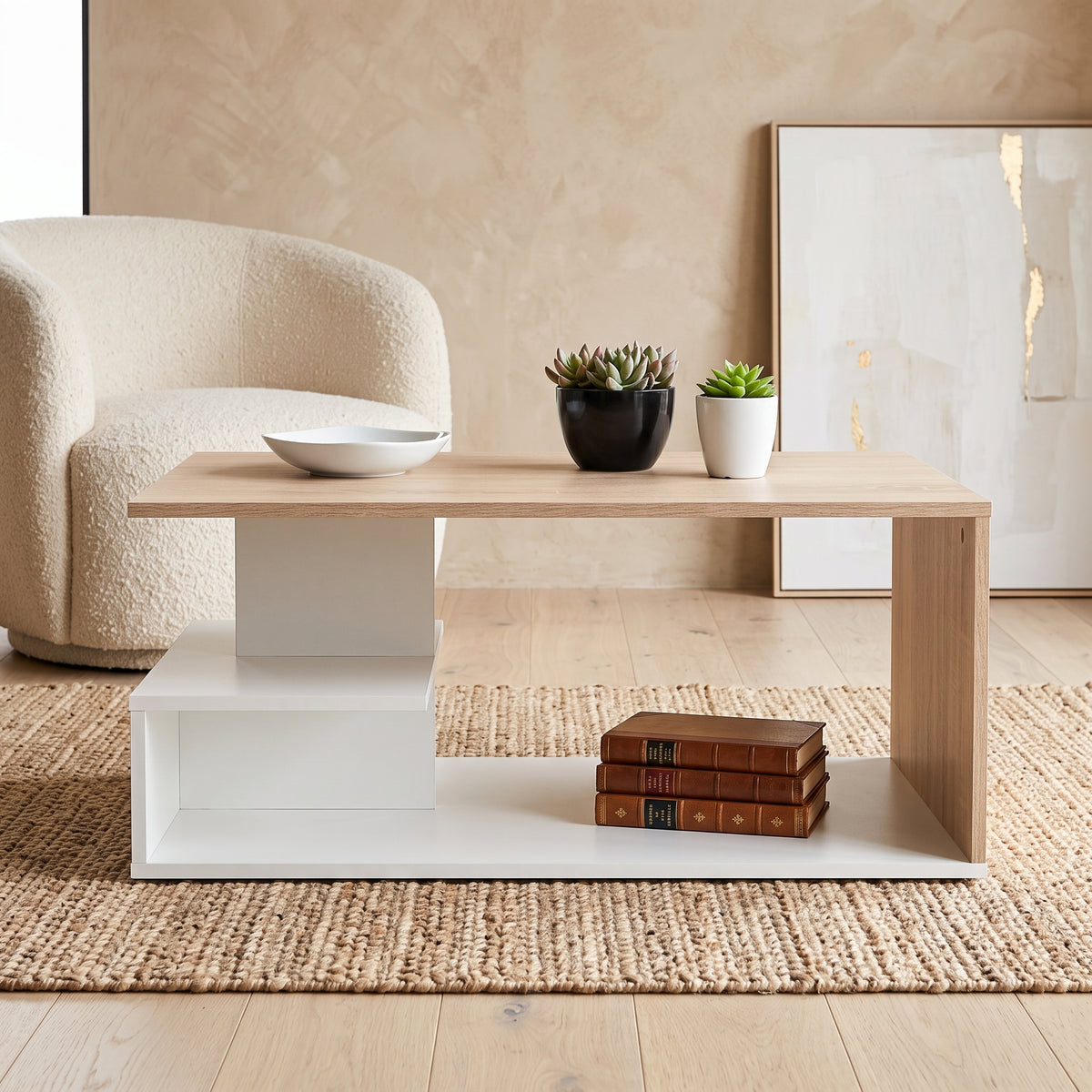 ترابيزة أنتريه خشب MDF تيلاندي – مقاس 90×50×45 سم – كود RAY43 – تنتج عند الطلب – ضمان سنة