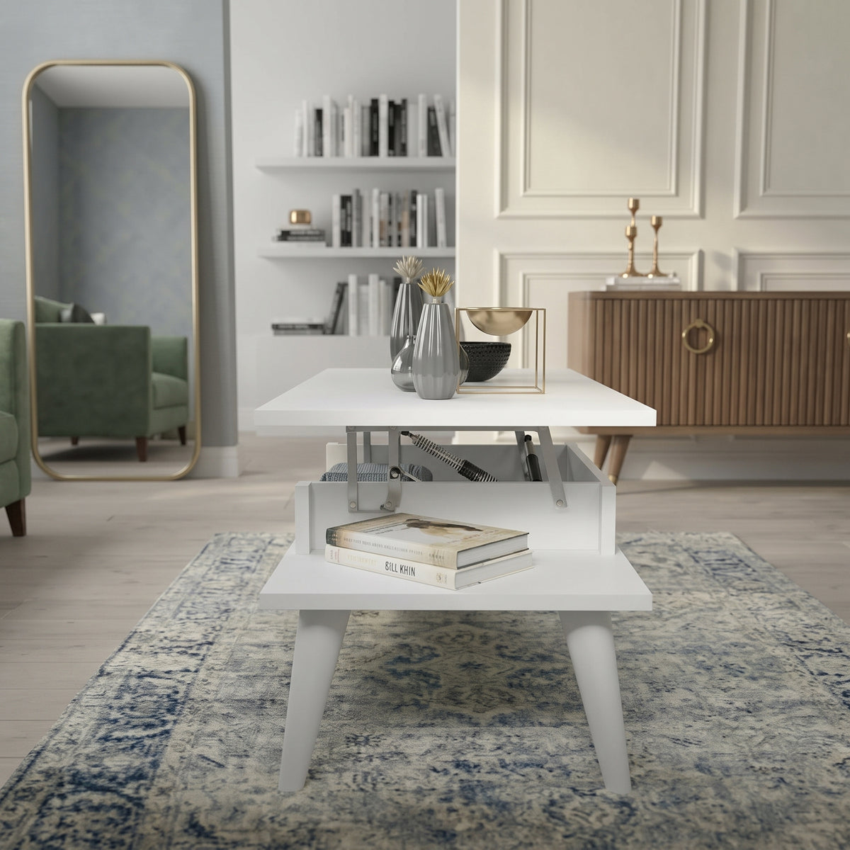 ترابيزة أنتريه خشب MDF تيلاندي – مقاس 90×50×45 سم – كود RAY41 – تنتج عند الطلب – ضمان سنة