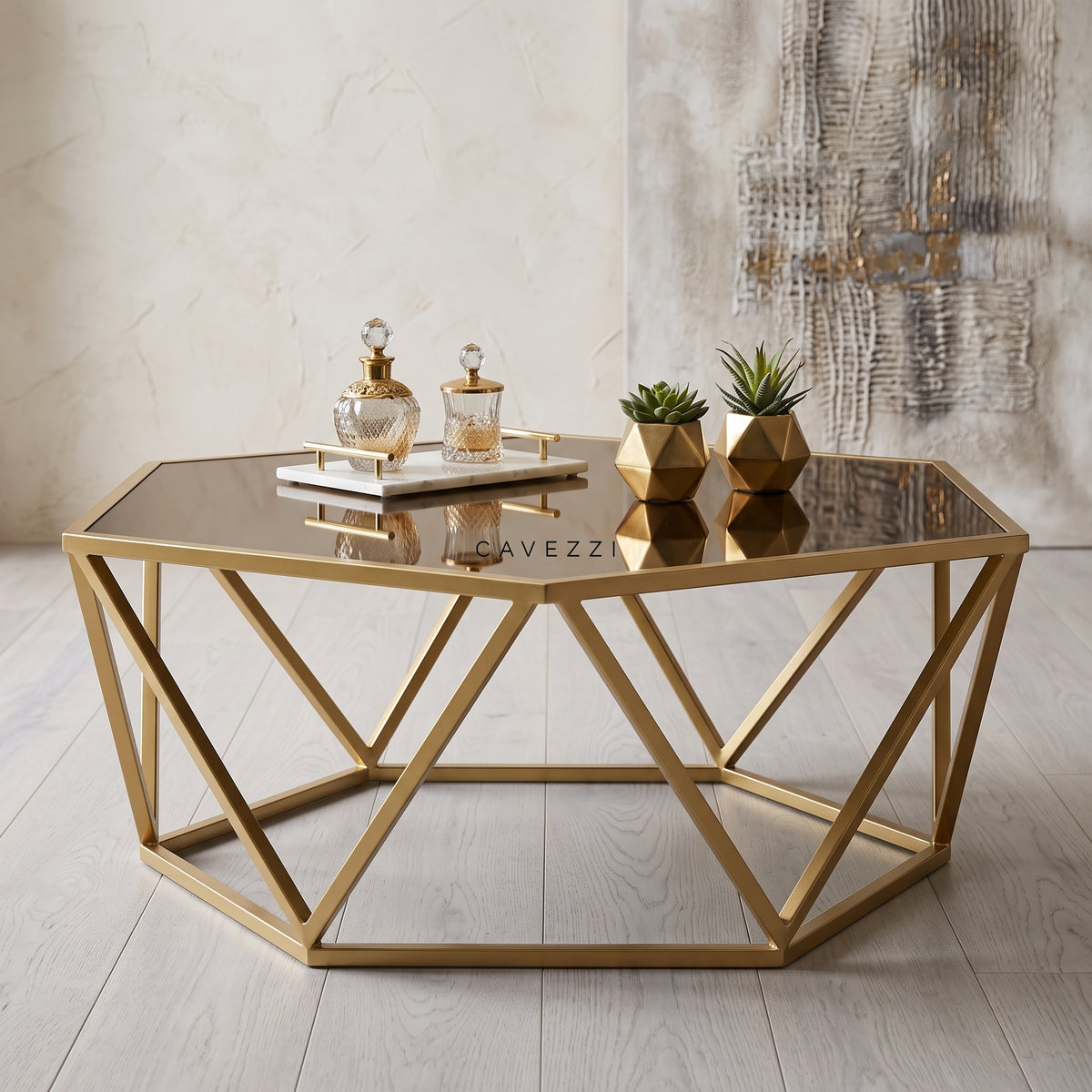 ترابيزة أنتريه معدن مع زجاج 80×80×50 سم – كود ST13 – ضمان سنة