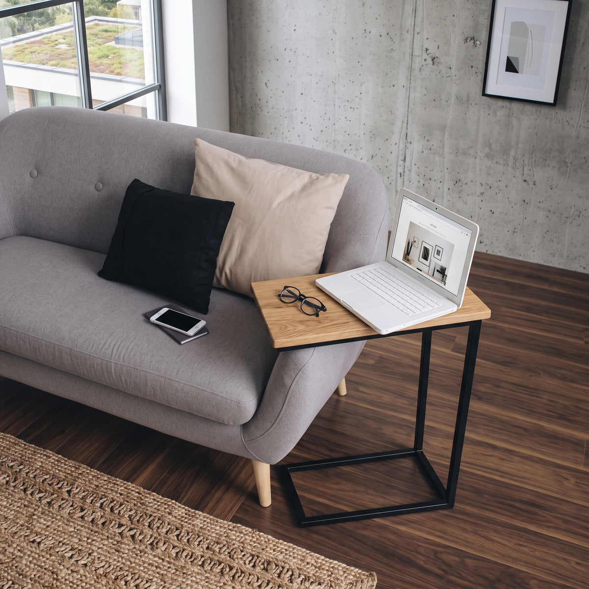 ترابيزة جانبية مودرن معدن مع خشب MDF – كود ST43 – عرض 20 × عمق 30 × ارتفاع 60 سم – ضمان سنة