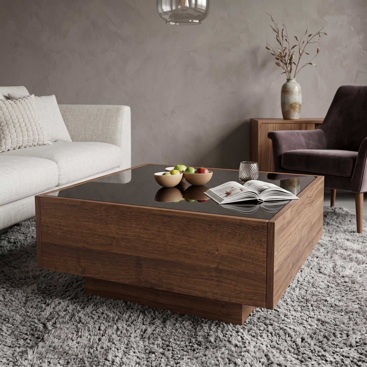 ترابيزة أنتريه خشب MDF تيلاندي – مقاس 80×80×40 سم – كود RAY25 – تنتج عند الطلب – ضمان سنة